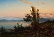 Cornelis Lieste Landscape with Crescent Moon France oil painting artist